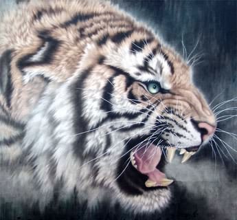 Chinese Tiger Painting,98cm x 98cm,4445012-x