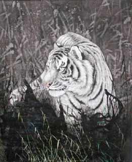 Chinese Tiger Painting,60cm x 70cm,4521009-x