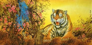 Chinese Tiger Painting,66cm x 136cm,4682012-x