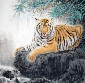 Chinese Tiger Painting,66cm x 66cm,4687005-x