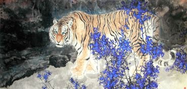 Chinese Tiger Painting,85cm x 180cm,4695001-x