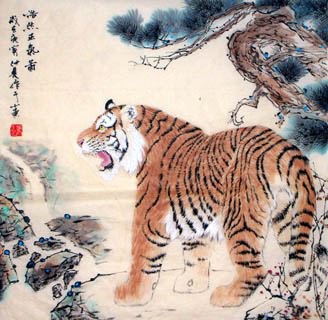 Chinese Tiger Painting,66cm x 66cm,4695003-x