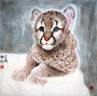 Chinese Tiger Painting,66cm x 66cm,4695008-x