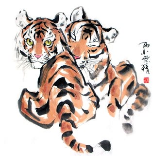 Chinese Tiger Painting,66cm x 66cm,4695011-x