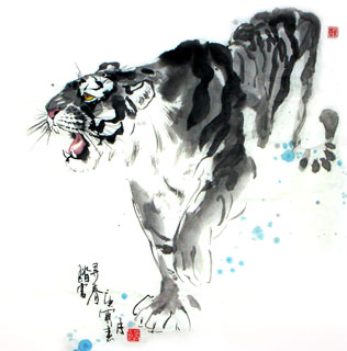Chinese Tiger Painting,66cm x 66cm,4695013-x