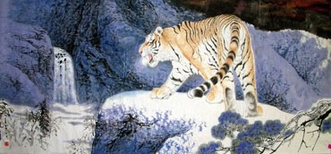 Chinese Tiger Painting,90cm x 200cm,4695015-x