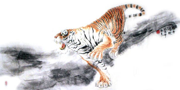 Chinese Tiger Painting,66cm x 136cm,4695017-x