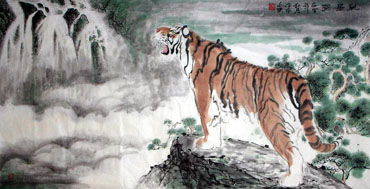 Chinese Tiger Painting,69cm x 138cm,4695022-x