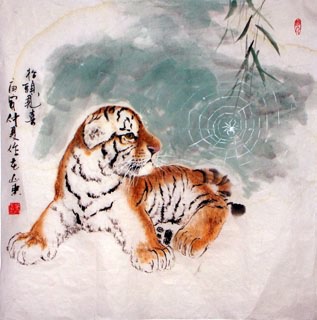 Chinese Tiger Painting,66cm x 66cm,4695024-x
