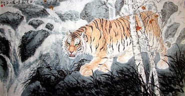 Chinese Tiger Painting,90cm x 200cm,4695029-x