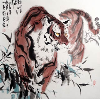 Chinese Tiger Painting,69cm x 69cm,4695031-x