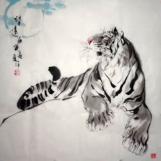 Chinese Tiger Painting,66cm x 66cm,4695036-x