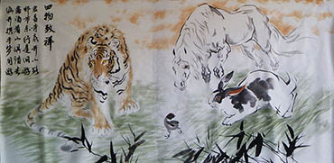 Chinese Tiger Painting,80cm x 160cm,4695094-x