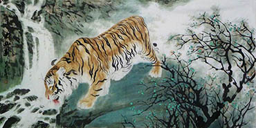 Chinese Tiger Painting,68cm x 136cm,4695095-x