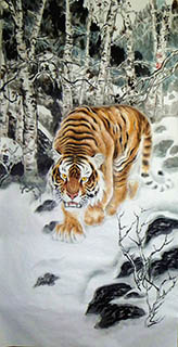 Chinese Tiger Painting,68cm x 136cm,4695096-x