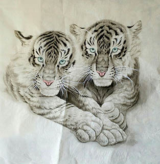 Chinese Tiger Painting,80cm x 80cm,4695097-x