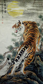 Chinese Tiger Painting,68cm x 136cm,4695108-x
