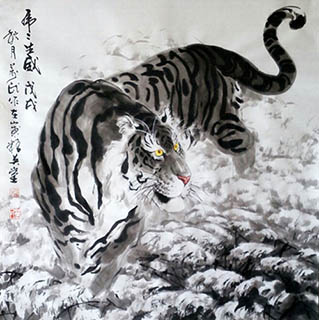 Chinese Tiger Painting,68cm x 68cm,4695110-x