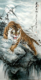 Chinese Tiger Painting,68cm x 136cm,4695112-x
