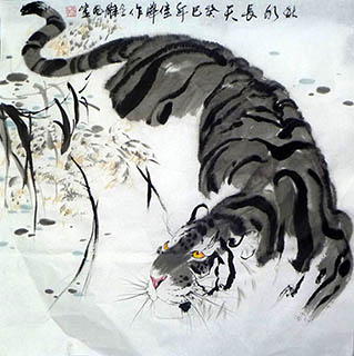 Chinese Tiger Painting,69cm x 69cm,4695123-x