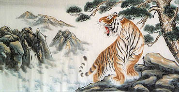 Chinese Tiger Painting,68cm x 136cm,4695124-x