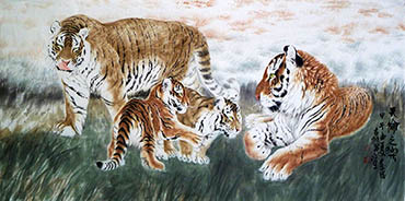 Chinese Tiger Painting,68cm x 136cm,4695125-x