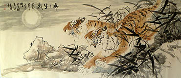 Chinese Tiger Painting,85cm x 200cm,4695129-x