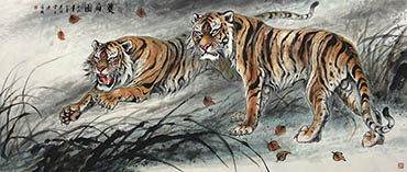 Chinese Tiger Painting,95cm x 230cm,4696004-x