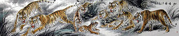 Chinese Tiger Painting,88cm x 455cm,4696005-x