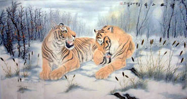 Chinese Tiger Painting,97cm x 180cm,4697007-x