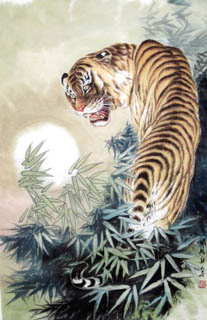 Chinese Tiger Painting,69cm x 46cm,4700031-x