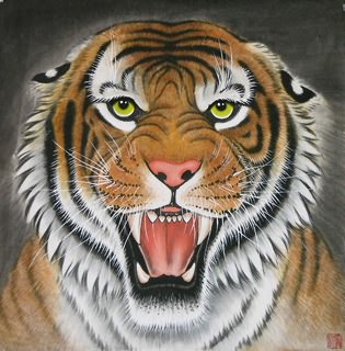 Chinese Tiger Painting,66cm x 66cm,4707003-x