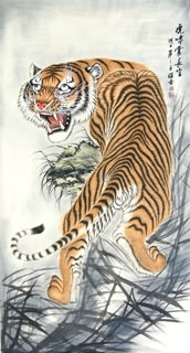 Chinese Tiger Painting,97cm x 180cm,4707005-x