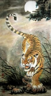 Chinese Tiger Painting,66cm x 120cm,4731024-x