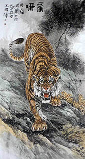 Chinese Tiger Painting,96cm x 180cm,4763005-x