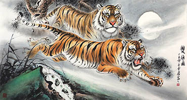 Chinese Tiger Painting,96cm x 180cm,hyf41161003-x
