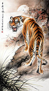 Chinese Tiger Painting,96cm x 180cm,hyf41161005-x