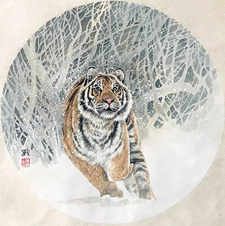 Chinese Tiger Painting,50cm x 50cm,lbz41082020-x