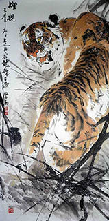 Chinese Tiger Painting,68cm x 136cm,wxb41159002-x