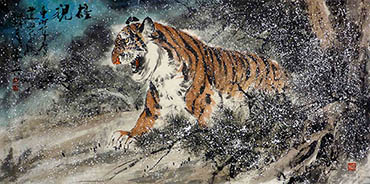 Chinese Tiger Painting,66cm x 136cm,wxb41159005-x