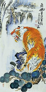 Chinese Tiger Painting,50cm x 100cm,xhjs41118015-x