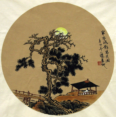 Chinese Trees Painting 1002025, 30cm x 30cm(12〃 x 12〃)
