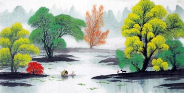 Chinese Trees Painting,66cm x 136cm,1082001-x