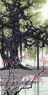 Chinese Trees Painting,68cm x 136cm,1095098-x