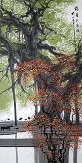 Chinese Trees Painting,68cm x 136cm,1095102-x