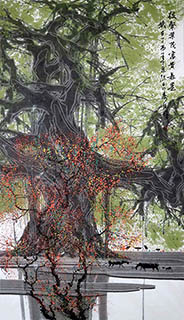 Chinese Trees Painting,68cm x 136cm,1095103-x
