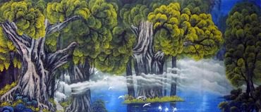 Chinese Trees Painting,96cm x 240cm,1134027-x