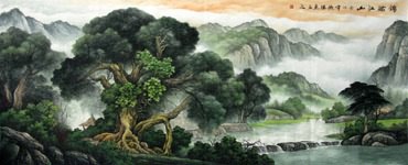 Chinese Trees Painting,96cm x 240cm,1135022-x