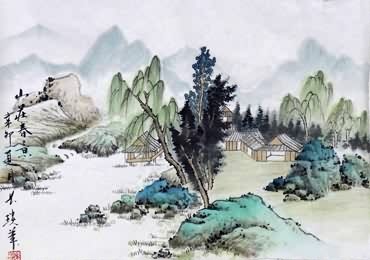 Chinese Trees Painting,43cm x 65cm,1175028-x