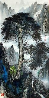Chinese Trees Painting,66cm x 136cm,1738011-x